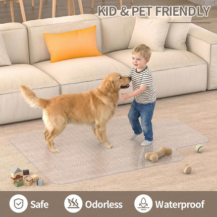 Office Chair Mat for Low Pile Carpeted Floors with Lip, 36" x 48" Plastic Floor mat for Desk Chair on Carpet,Easy Glide Carpet Protector Mat for Computer Chairs,Rolling Chairs,Home,Office Non-Slip