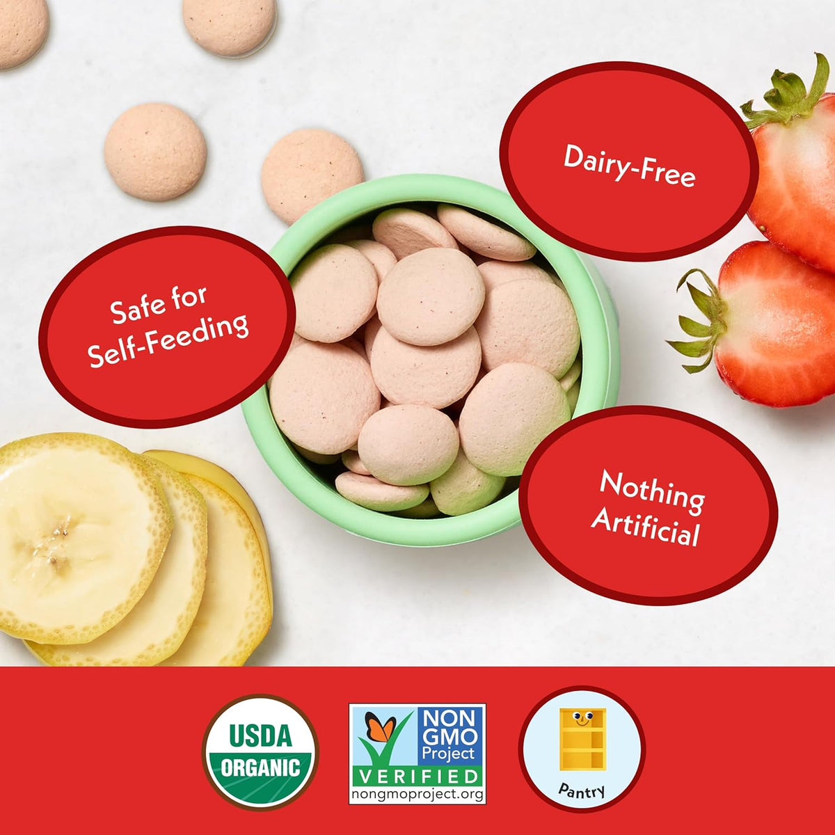 Organic Strawberry Banana Coconut Melts with Probiotics, 1 oz Pack of 8 - photo 4