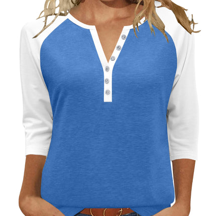 Womens Tops 3/4 Length Sleeve Blouses Dressy Casual Summer Outfits