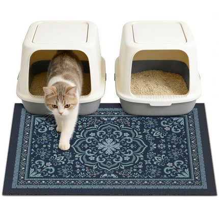24"x15" Cat Litter Mat Non-Slip Washable Litter Box Mat