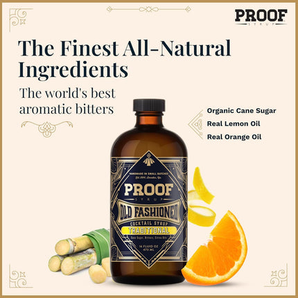 Proof Syrup Old Fashioned Cocktail Mix - Made with Real Bitters & Cane Sugar - Traditional Old Fashion Flavor - Fast, Easy, Delicious, Handcrafted Cocktail Syrup - 16oz - 1 Bottle