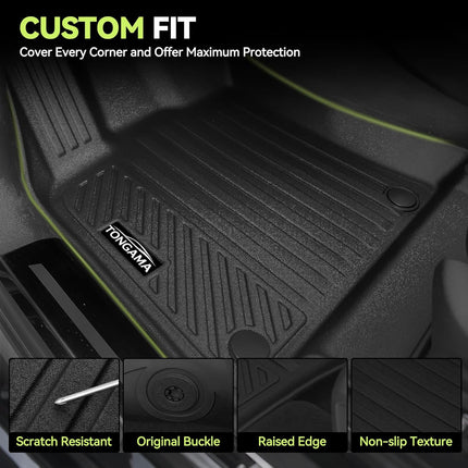 Tongama-Floor Mats for 2018-2024 Nissan Kicks, All Weather TPE Floor Liners and Trunk Mat and Backrest Mats Protectors for Nissan Kicks Waterproof Interior Accessories