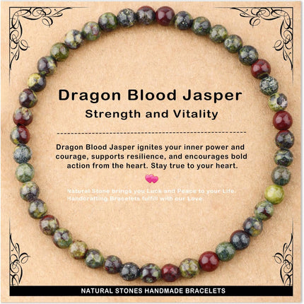 AD Beads 4mm6mm8mm10mm Handmade Bracelet - Natural Gemstone for Peace and Tranquility - Meditation, Yoga, Healing and Energy Gift for Unisex
