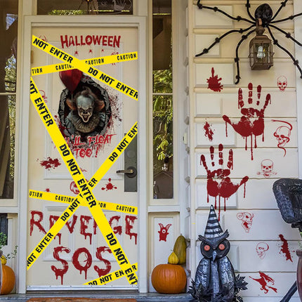 1.9inch x 82Feet Halloween Decorations Caution Tape Roll Halloween Caution Tape Halloween Tape Scary Warning Tape for Halloween Party Decorations Indoor Outdoor