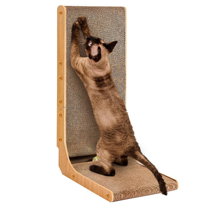 Cardboard Cat Scratcher for Indoor Cats, 26.8 Inch, Brown