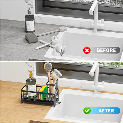 Cisily Kitchen Sink Organizer - stainless steel finish