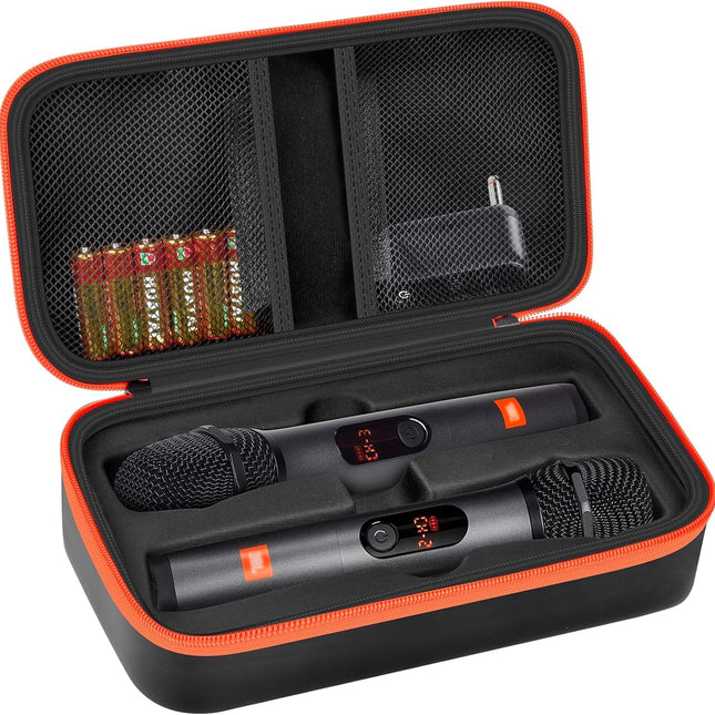 Wireless Microphone Case Compatible with JBL Wireless Two Microphone System, Handheld Dual Mic Travel Bag for Singing