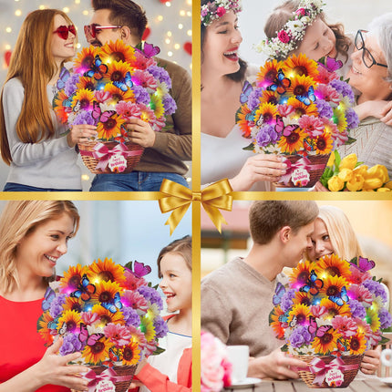 Birthday Card with Music Lights, Pop Up Sunflower Bouquet For Women