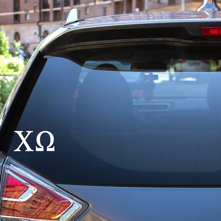 Chi Omega Greek Sorority Sticker Decal, 2.5 Inches Tall, White