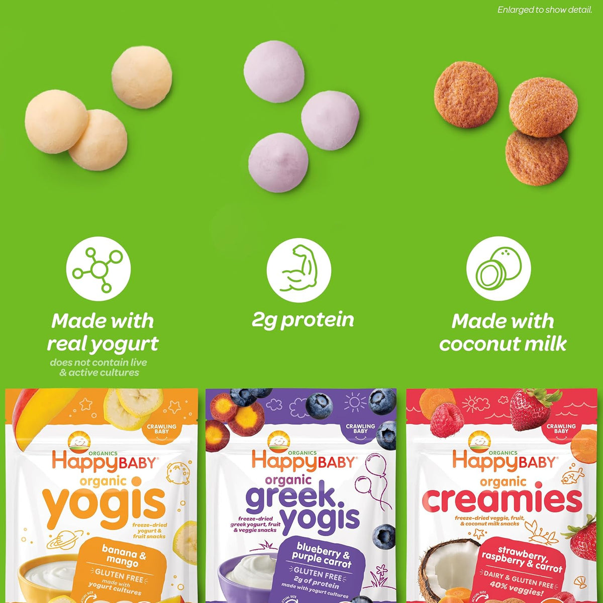 Organic Yogurt & Fruit Baby Snacks, 3 Flavor Variety Pack, 1 oz Pack of 3 - photo 5