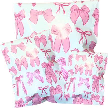 6x9 Colourful and Stylish 100 Pack Poly Mailer Bags with Unique Designs | Waterproof, Tear-Resistant, Durable Shipping Bags Ideal for Gifts, Small Businesses, and Secure Packaging | Ribbon Bow