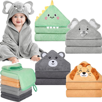 12 PCS Baby Bath Towels Set, Baby Towels for Newborn Bath Essentials