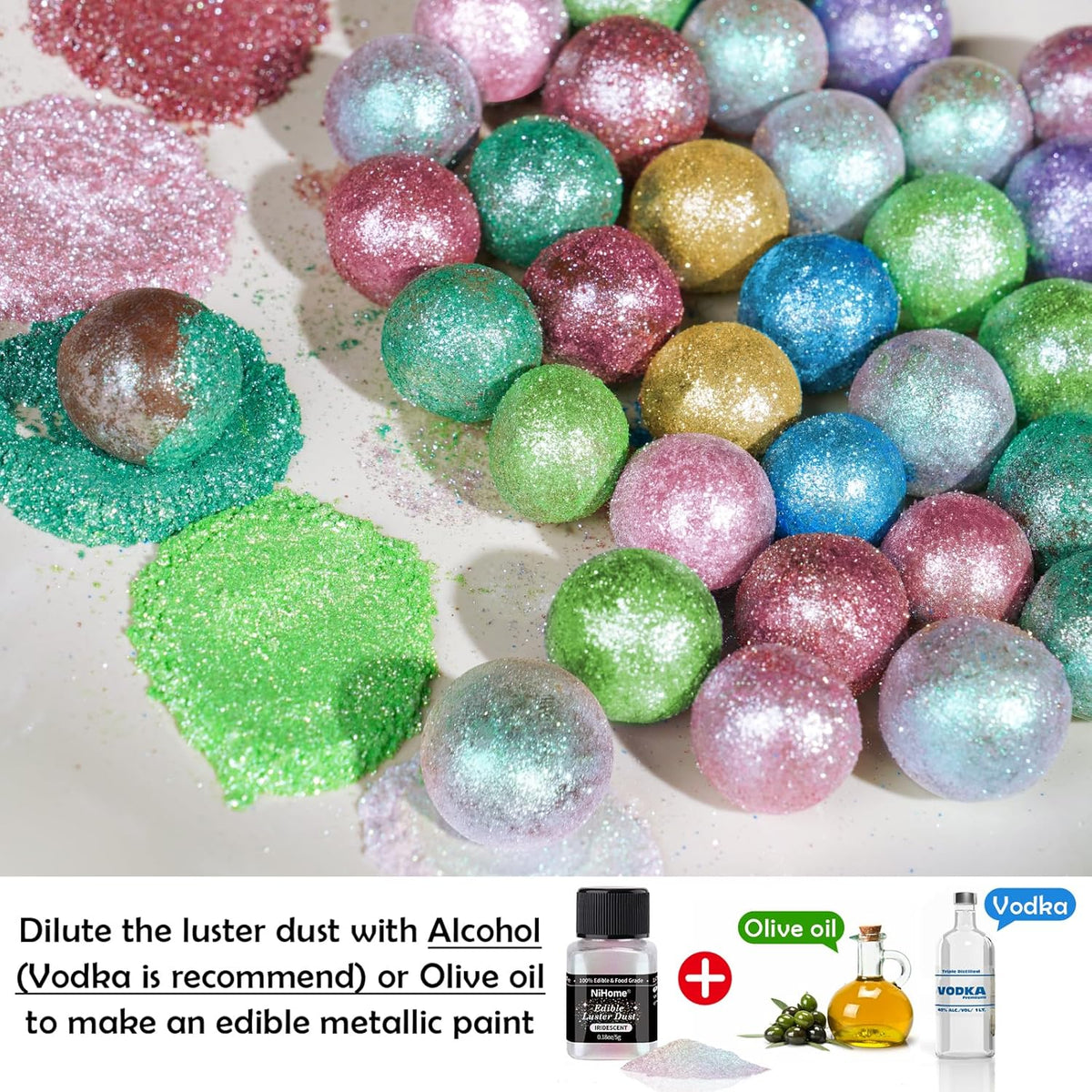 Iridescent Edible Food-Grade Glimmer Powder, 0.18 oz / 5 g - photo 4