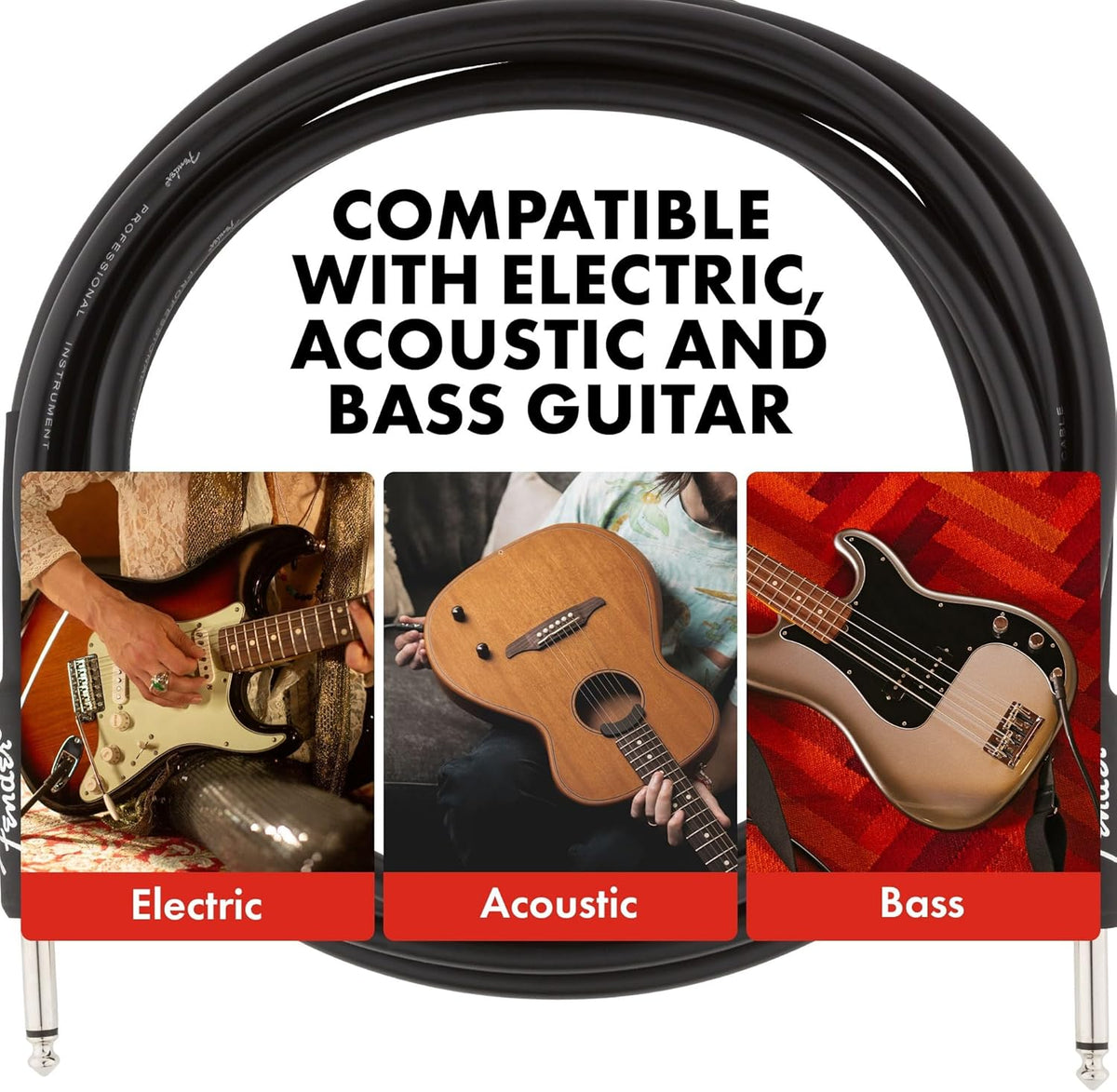 Professional Series 10 ft Instrument Guitar Cable, Black - photo 4