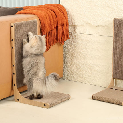 2-Pack L-Shaped Cat Scratching Board, Cardboard, 25.6" Tall (L)