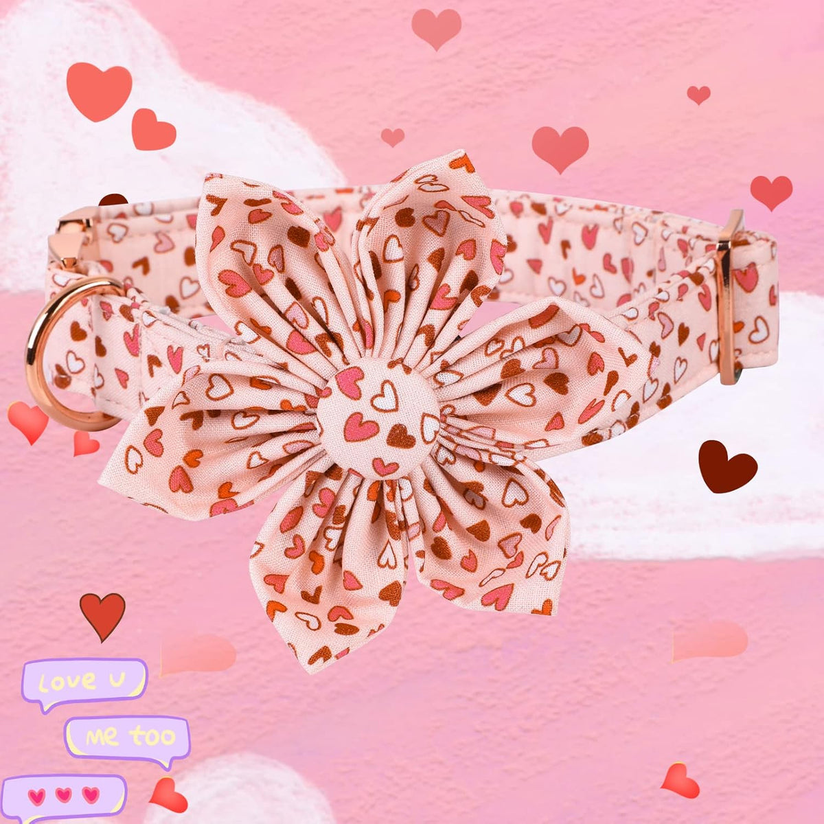 Valentine's Heart Dog Collar for X-Small Puppies - photo 5