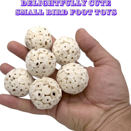 5124 Mini Sola Balls Pk18 - Handcrafted Soft sola Wood Bird Foraging Foot Toys, Small Size chewable Balls, Lightweight, Conditions Beaks and feet, Delightful for Small Size Pet Birds