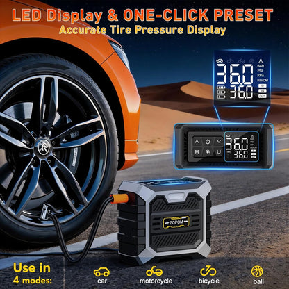 Tire Inflator Portable Air Compressor, 12V DC Car Air Pump with Auto - photo 5