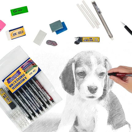 June Gold 820 Pieces, 0.3 mm 2B Lead Refills, 205 Pieces Per Dispenser, Extra Fine Thickness, Break Resistant Lead/Graphite (Pack of 4 Dispensers)