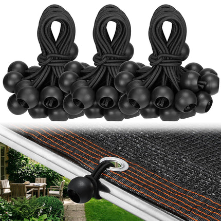 30pcs 6in Heavy-Duty Bungee Cords with Balls for Tarp Shade Cloth