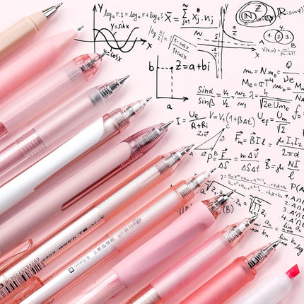 Rose Series Gel Pens Set of 12 with Black and Pink Ink