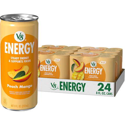 Energy Peach Mango Energy Drink, 8 fl oz Can (24 Pack)