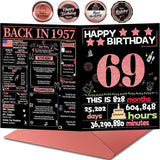 69th Birthday Card with Envelope - Back in 1957