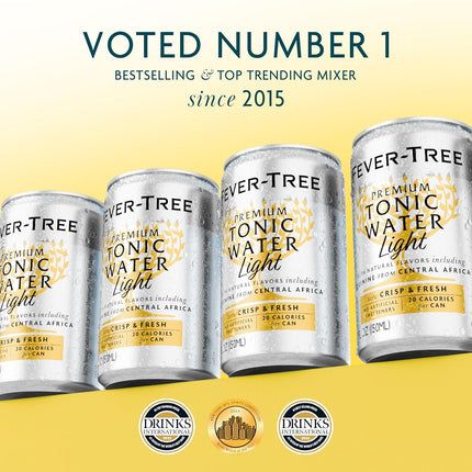 Fever-Tree Light Tonic Water – Premium Low-Calorie Mixer for Cocktails and Mocktails, 24 x 5.1 Cans – Naturally Sourced, Non-GMO