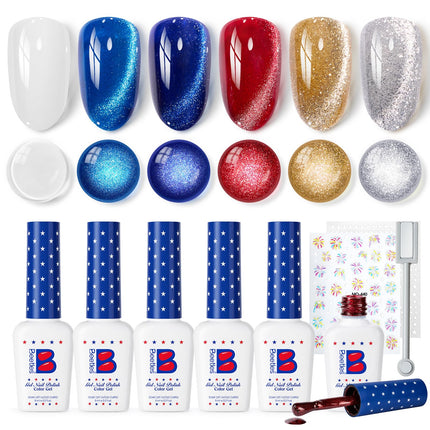 Jelly Gel Nail Polish Set, 6 Colors