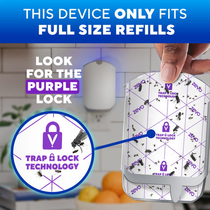 Flying Insect Trap for Fruit Flies & Gnats, 1 Plug-in Base & 3 Refills