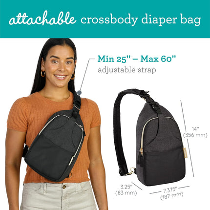 The Infantino Flip 4-in-1 Convertible Baby Carrier & Crossbody Diaper Bag - Grow-with-Me Carrier with Attachable Crossbody Diaper Bag, Black and Gold, 2-Piece Set