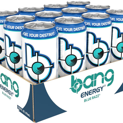 Bang Energy Blue Razz, Sugar-Free Energy Drink, 16-Ounce | Pack of 12
