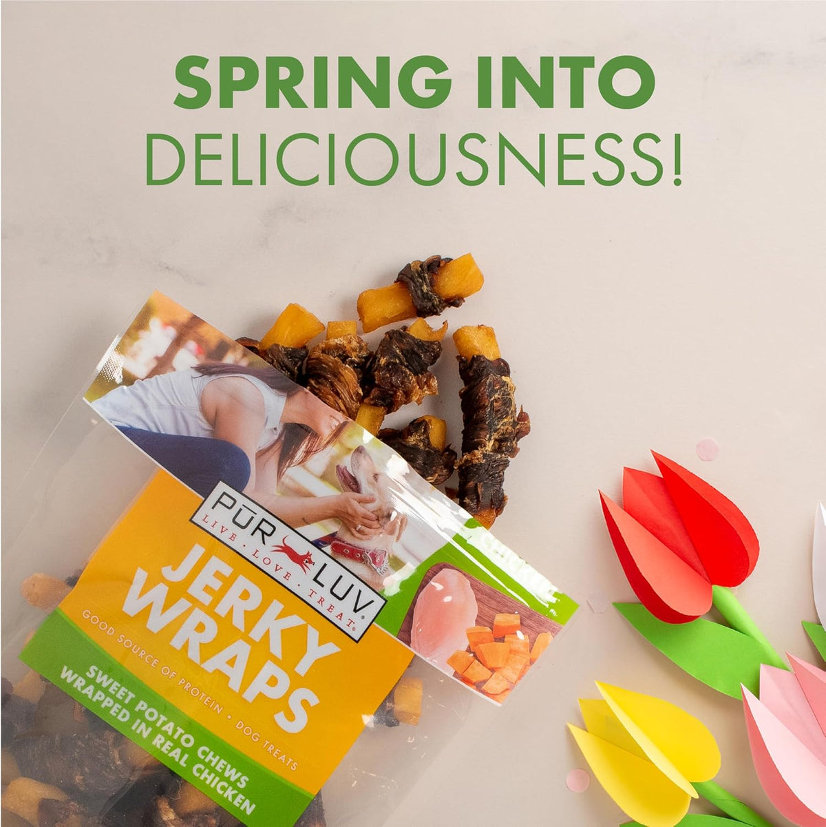 Chicken Wrapped Sweet Potato Dog Treats, Rawhide Free Jerky Wraps - photo 3