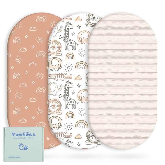 3-Pack Fitted Bassinet Sheets for Baby