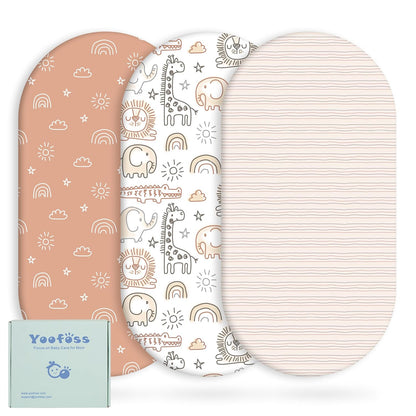 3-Pack Fitted Bassinet Sheets for Baby