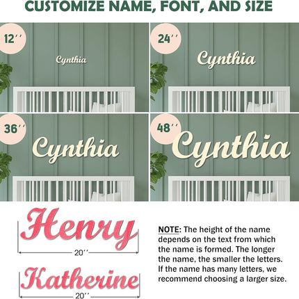 Personalized Wooden Baby Name Sign - Custom Name Wall Decor for Nursery - Boy & Girl Name Signs - Baby Announcement Sign - Wooden Custom Name Signs for Wall - Ideal Nursery Name Signs