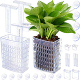 Transparent Adjustable Aquarium Plant Holders, 2 Pack