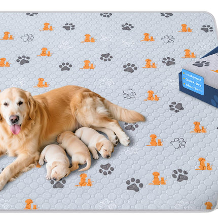 Washable Pee Pads for Dogs, Waterproof, 18 x 24 in, 4 Pack, Gray