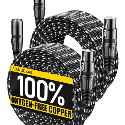 XLR Cables 3ft 2 Pack,Short Microphone Cable OFC Noise Reduction
