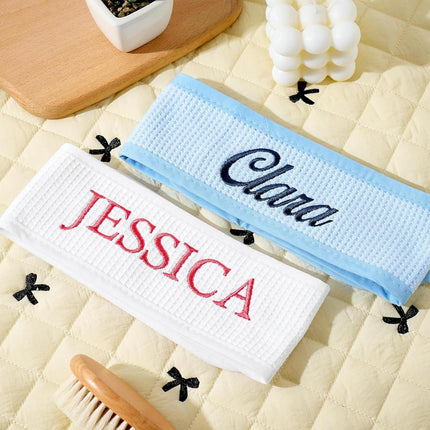 Personalized Spa Headband for Women, Custom Embroidered Name Facial Headband, Adjustable Terry Cloth Face Wash Makeup Head Wrap, Skincare Shower Gift