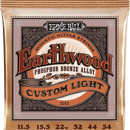 Ernie Ball Earthwood Custom Medium Phosphor Bronze Acoustic Guitar Strings, 3-Pack, 12.5-56 Gauge (P03543)