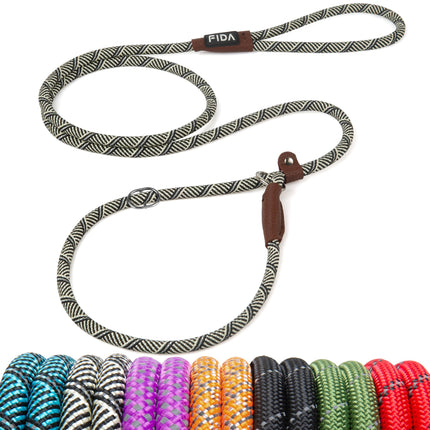 Durable Slip Lead Dog Leash, 6 FT x 1/2" Dog Training Leash, Black