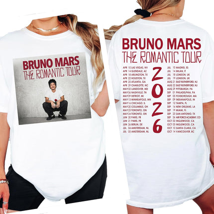 The Romantic Tour Shirt - Bruno Music Fan Merch 2026 - Y2K Style Concert Tee