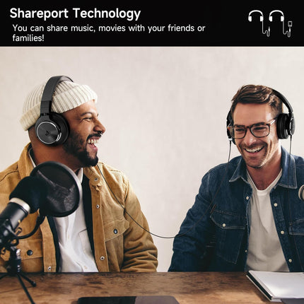 DJ Headphones Over Ear Headphones Studio Monitor & Mixing DJ Stereo Headsets with 50mm Neodymium Drivers and 1/4 to 3.5mm Jack for AMP Computer Recording Podcast Keyboard Guitar Laptop (Black)