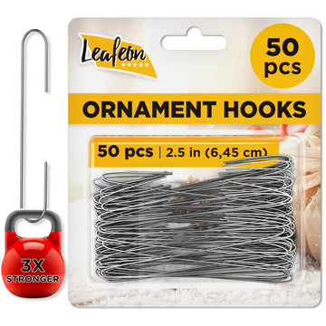 50 Pack Christmas Ornament Hooks – Great Ornament Hangers for Christmas Tree Decoration (Silver)