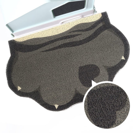 Cute Cat Litter Mat 24”x16”, Litter Box Mat, Litter Trapping Mat, Soft on Kitty Paws, Easy Clean, Anti Slip, Pet Accessories, Door Floor mats - Grey Pink