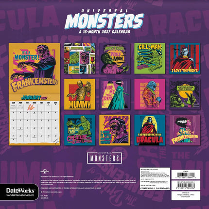 2027 Universal Monsters Wall Calendar
