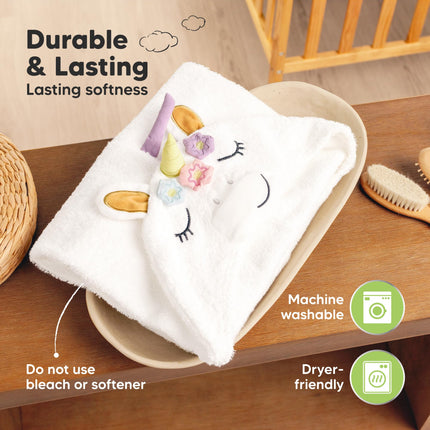 Organic Baby Towel with Hood for Girls, Boys, Soft (Uria)