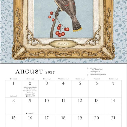 Ornithography 2027 Wall Calendar: Bird Lore & Symbolism