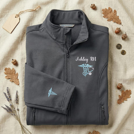Custom Nurse Name Embroidered Soft Shell Jacket – Appreciation Nurse, Healthcare workers or Medical Staff